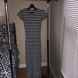 ZARA TRF Striped Midi Dress